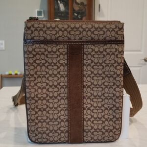 Coach Brown Patterned Signature Crossbody Bag Size Small